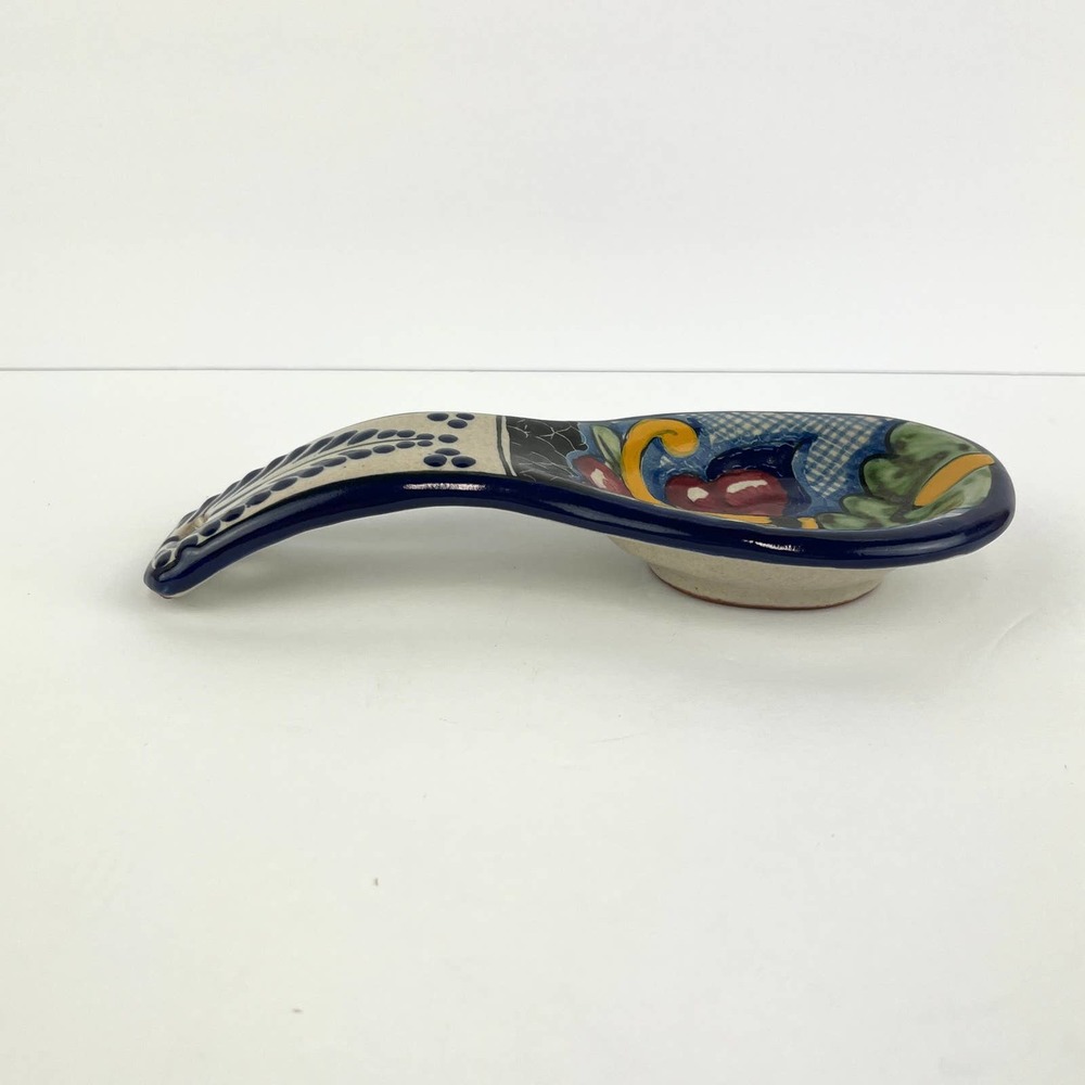Talavera Hand Painted Mexican Pottery Spoon Rest